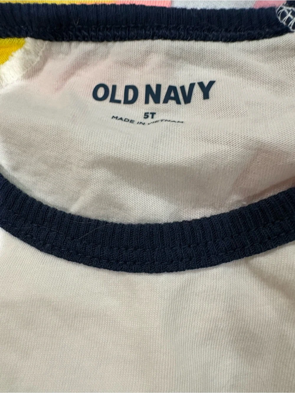 Old Navy Kids' Tee Bundle- White Tee with Yellow- Smiley Tee- Striped Tee